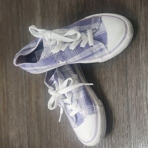 Converse One Star plaid purple sneakers